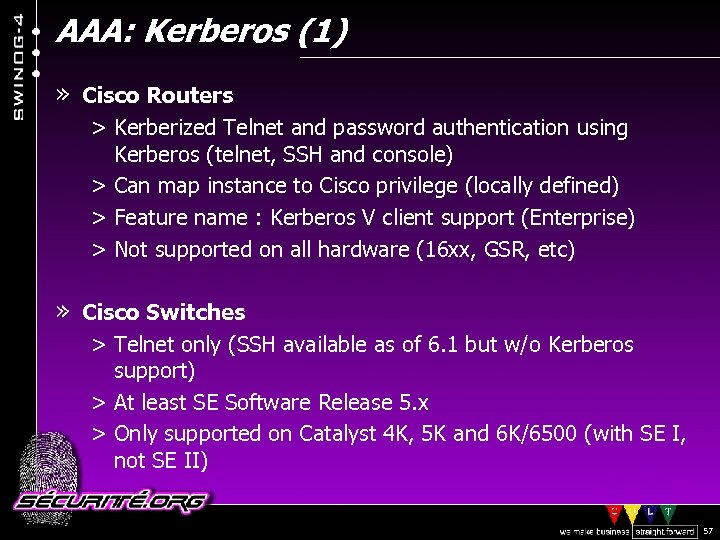 AAA: Kerberos (1) » Cisco Routers > Kerberized Telnet and password authentication using Kerberos