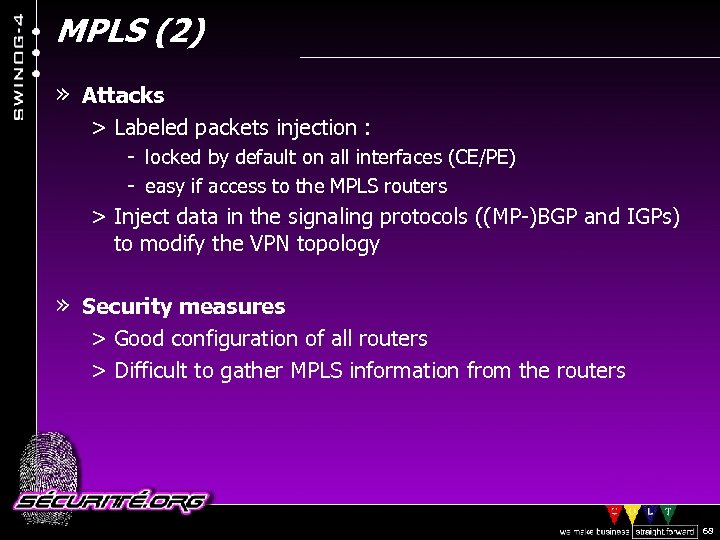 MPLS (2) » Attacks > Labeled packets injection : - locked by default on