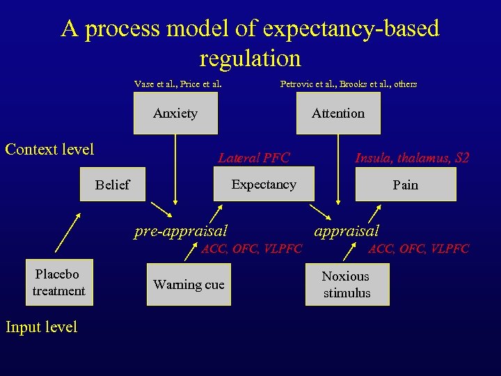 A process model of expectancy-based regulation Vase et al. , Price et al. Petrovic