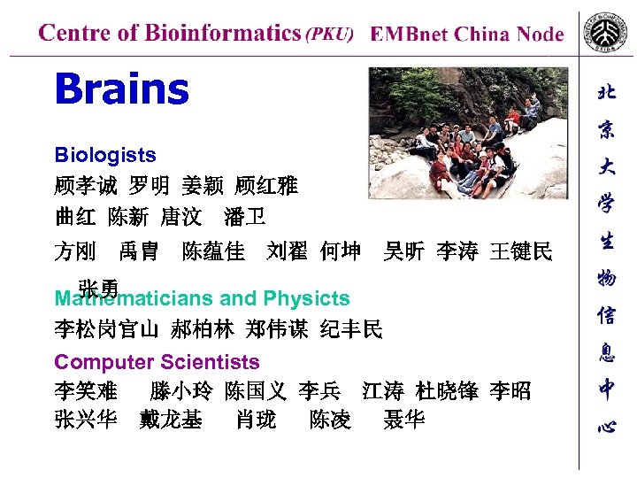 Brains Biologists 顾孝诚 罗明 姜颖 顾红雅 曲红 陈新 唐汶 潘卫 方刚 禹胄 陈蕴佳 刘翟