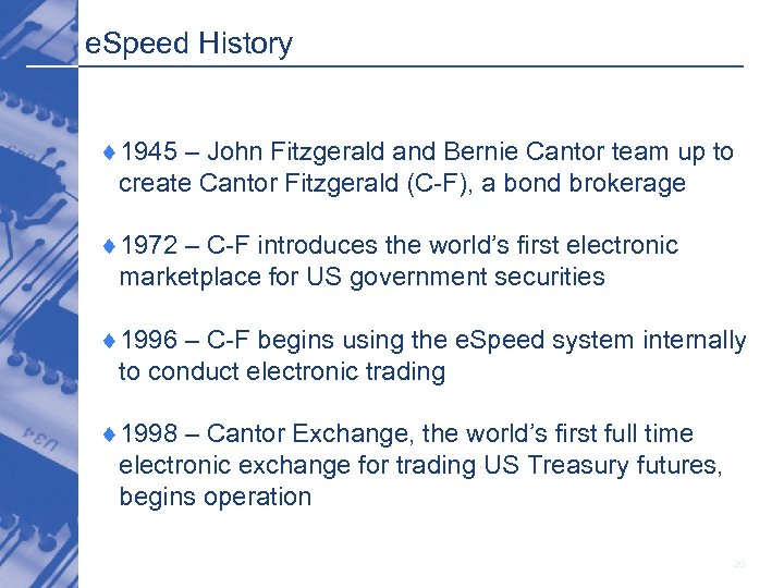 e. Speed History ¨ 1945 – John Fitzgerald and Bernie Cantor team up to
