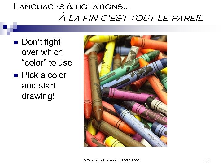 Languages & notations… À la fin c'est tout le pareil n n Don’t fight