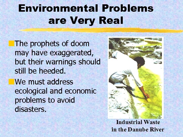 Environmental Problems are Very Real ¢The prophets of doom may have exaggerated, but their