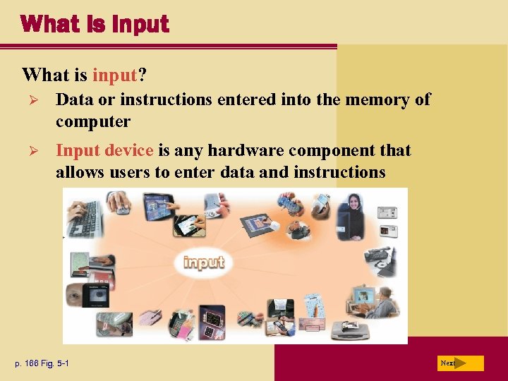 What Is Input What is input? Ø Data or instructions entered into the memory