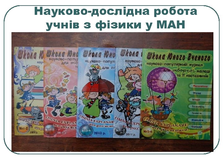 Науково-дослідна робота учнів з фізики у МАН 