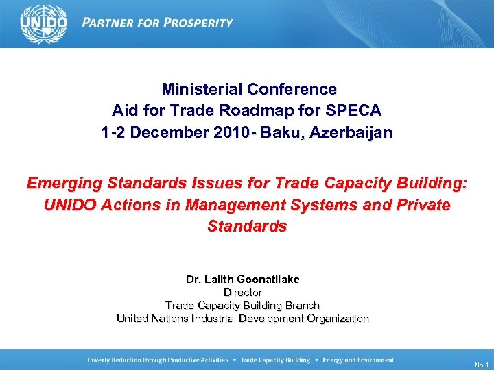  Ministerial Conference Aid for Trade Roadmap for SPECA 1 -2 December 2010 -