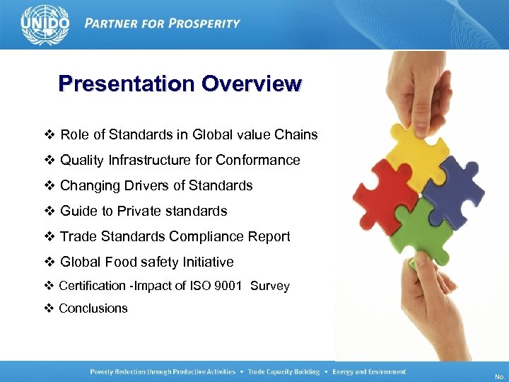 Presentation Overview v Role of Standards in Global value Chains v Quality Infrastructure for