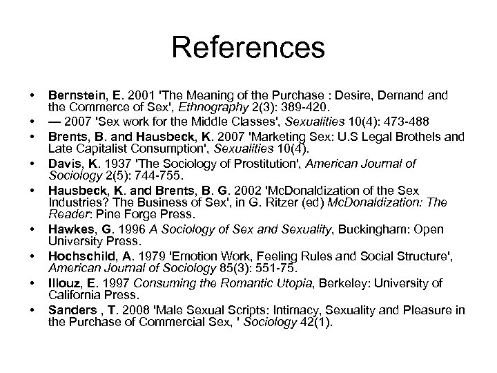 References • • • Bernstein, E. 2001 'The Meaning of the Purchase : Desire,
