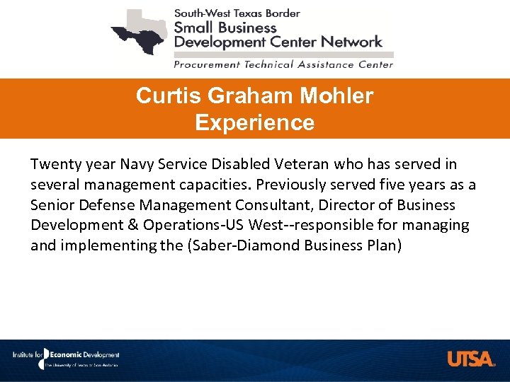 Curtis Graham Mohler Experience Twenty year Navy Service Disabled Veteran who has served in