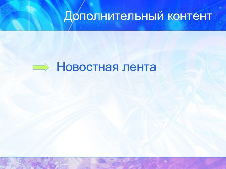 Дополнительный контент Новостная лента 