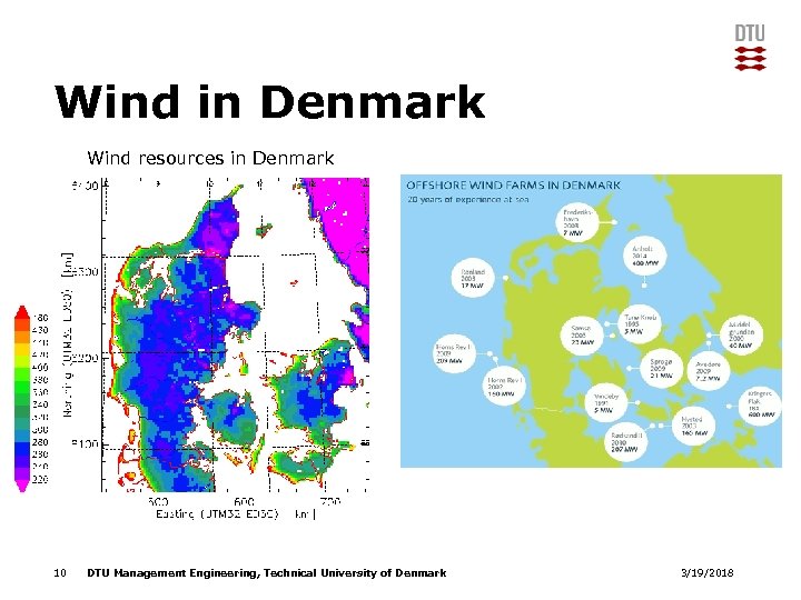 Wind in Denmark Wind resources in Denmark 10 DTU Management Engineering, Technical University of