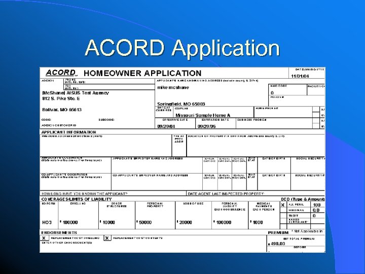 ACORD Application 