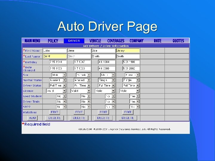 Auto Driver Page 