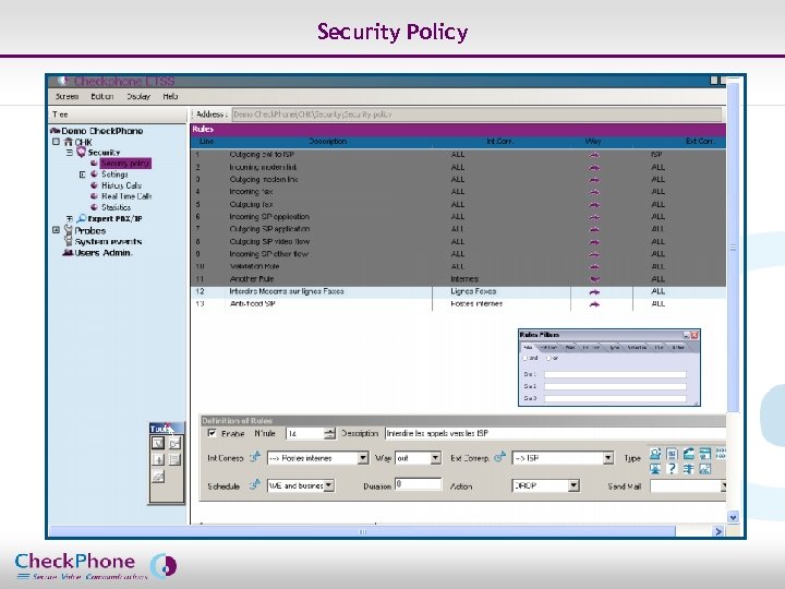 Security Policy Page 12 CHECKPHONE_PPT_131205_FR. ppt 