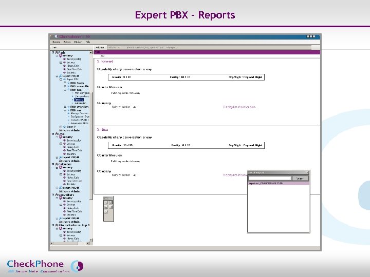 Expert PBX - Reports Page 26 CHECKPHONE_PPT_131205_FR. ppt 