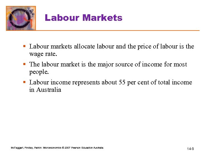 Labour Markets § Labour markets allocate labour and the price of labour is the