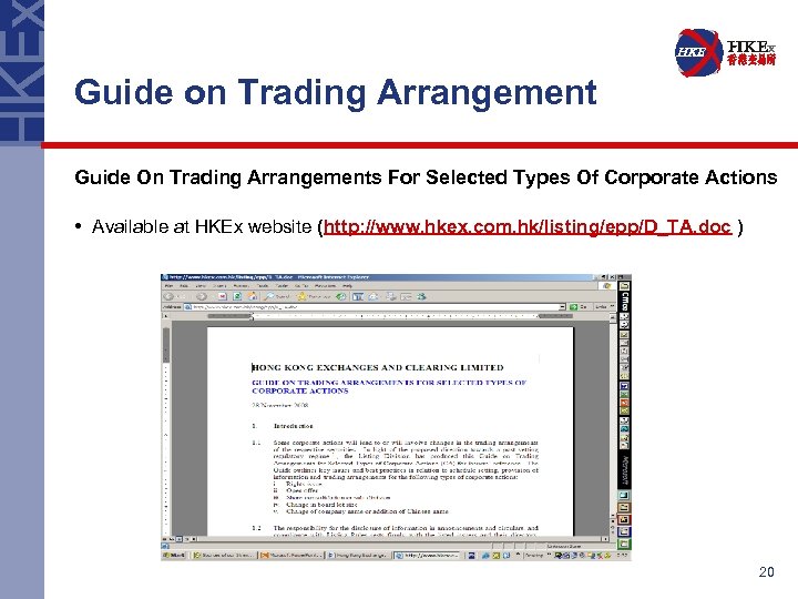 Guide on Trading Arrangement Guide On Trading Arrangements For Selected Types Of Corporate Actions