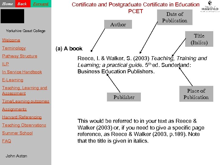 Home Back Forward Certificate and Postgraduate Certificate in Education PCET Date of Publication Author