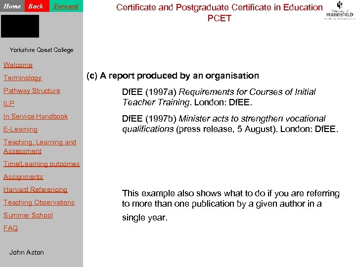 Home Back Forward Certificate and Postgraduate Certificate in Education PCET Yorkshire Coast College Welcome