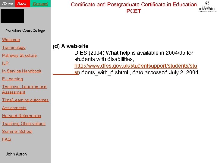 Home Back Forward Certificate and Postgraduate Certificate in Education PCET Yorkshire Coast College Welcome