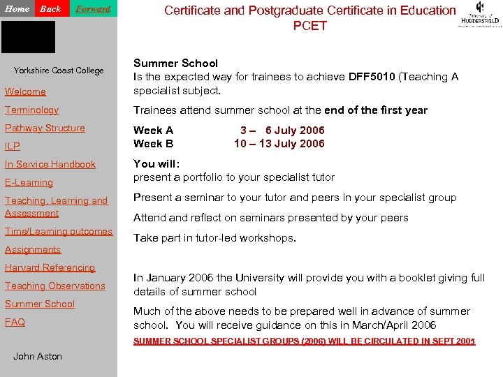 Home Back Forward Certificate and Postgraduate Certificate in Education PCET Welcome Summer School Is