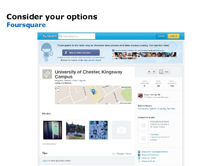 Consider your options Foursquare 