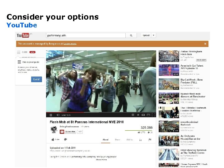 Consider your options You. Tube 