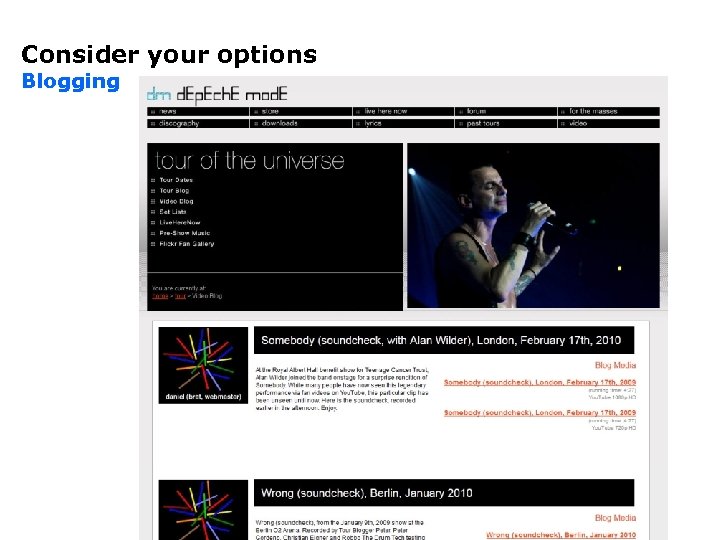 Consider your options Blogging 
