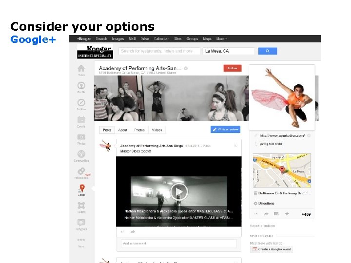 Consider your options Google+ 
