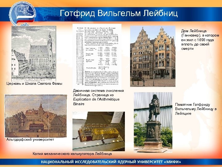 Готфрид Вильгельм Лейбниц Дом Лейбница (Ганновер), в котором он жил с 1698 года вплоть