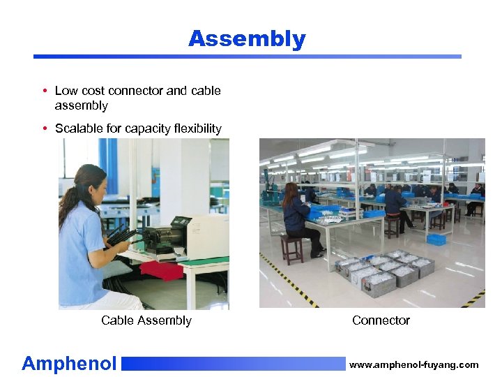 Assembly • Low cost connector and cable assembly • Scalable for capacity flexibility Cable