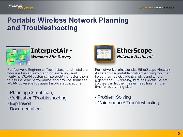 Portable Wireless Network Planning and Troubleshooting Interpret. Air™ Ether. Scope Wireless Site Survey Network