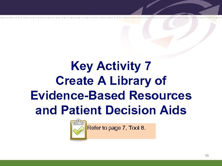 Key Activity 7 Create A Library of Evidence-Based Resources and Patient Decision Aids Refer