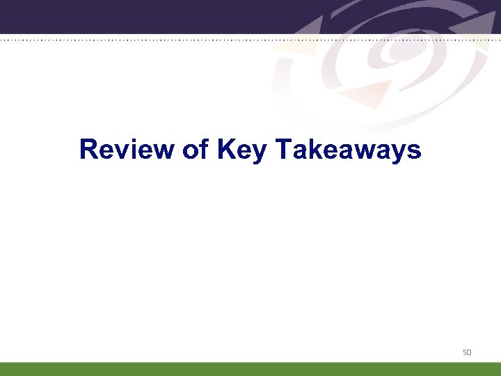 Review of Key Takeaways 50 