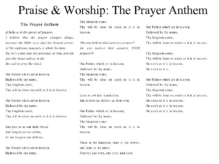 Praise & Worship: The Prayer Anthem 