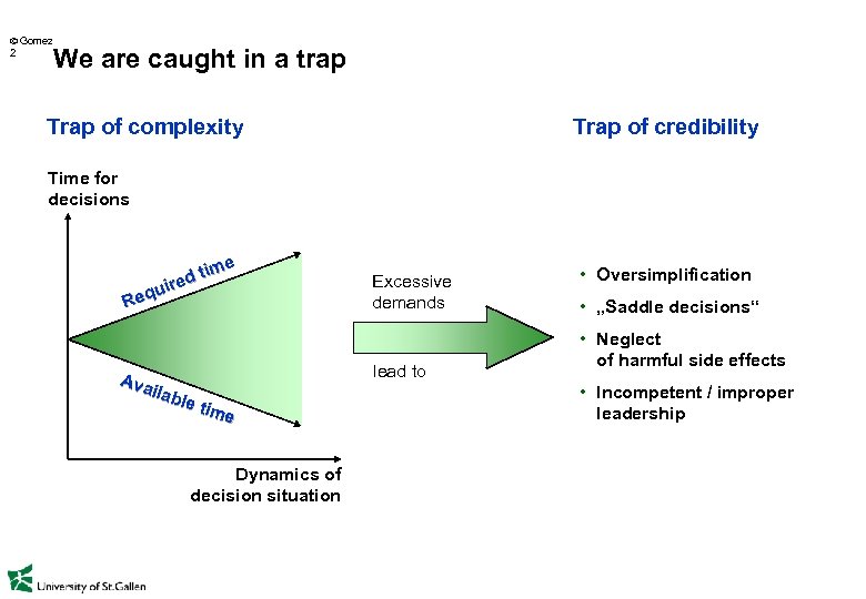  Gomez 2 We are caught in a trap Trap of complexity Trap of