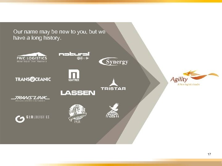 Our name may be new to you, but we have a long history. 17