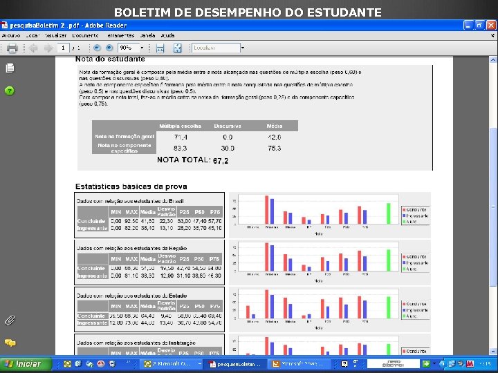 BOLETIM DE DESEMPENHO DO ESTUDANTE 