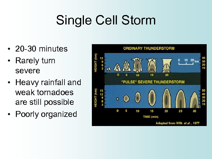 Single Cell Storm • 20 -30 minutes • Rarely turn severe • Heavy rainfall