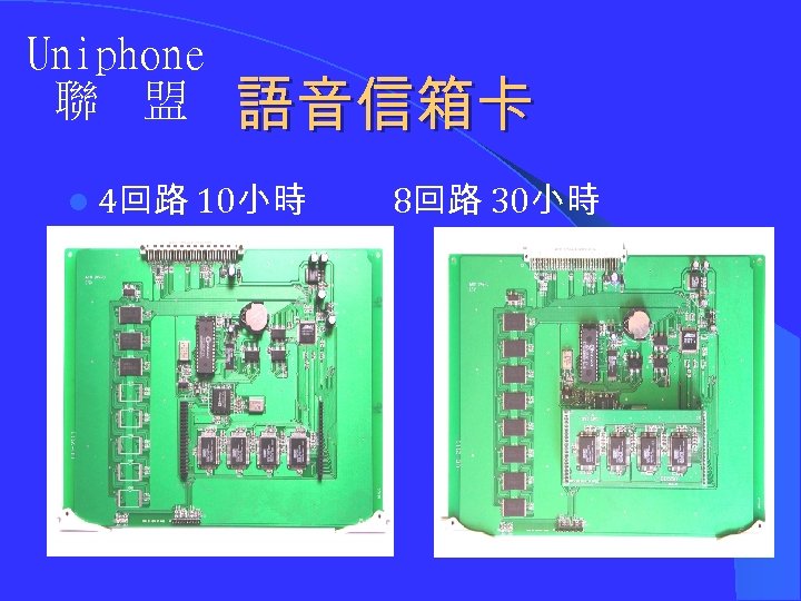 Uniphone 聯 盟 語音信箱卡 l 4回路 10小時 8回路 30小時 