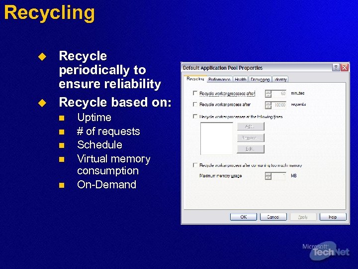 Recycling u u Recycle periodically to ensure reliability Recycle based on: n n n