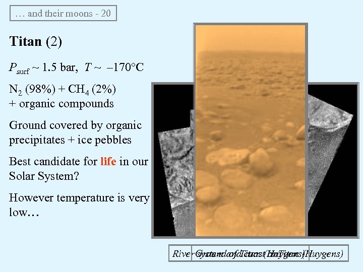 … and their moons - 20 Titan (2) Psurf ~ 1. 5 bar, T