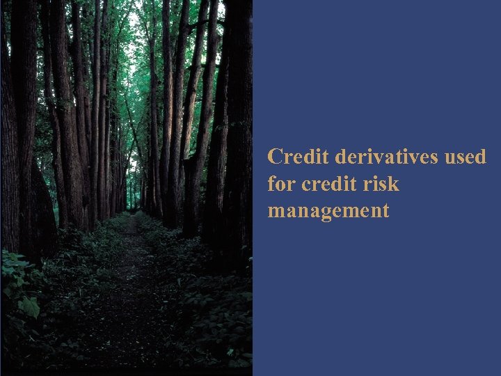 Credit derivatives used for credit risk management 