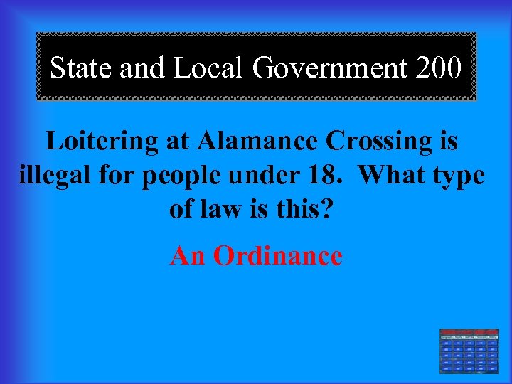 State and Local Government 200 Loitering at Alamance Crossing is illegal for people under