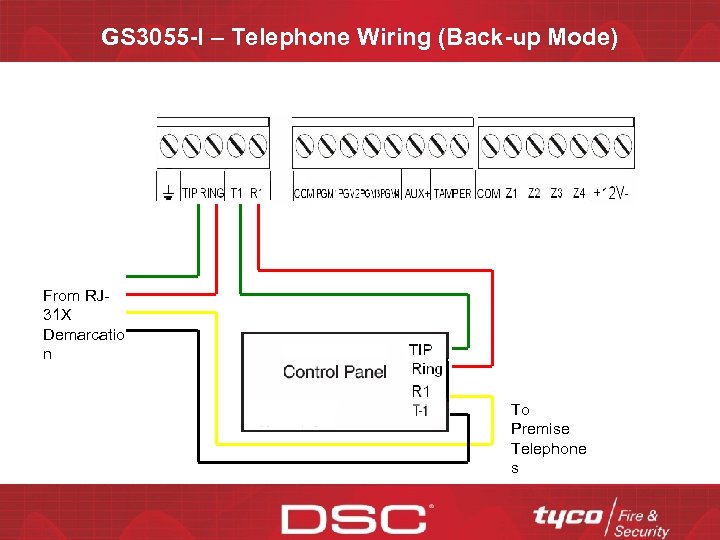 GS 3055 -I – Telephone Wiring (Back-up Mode) From RJ 31 X Demarcatio n