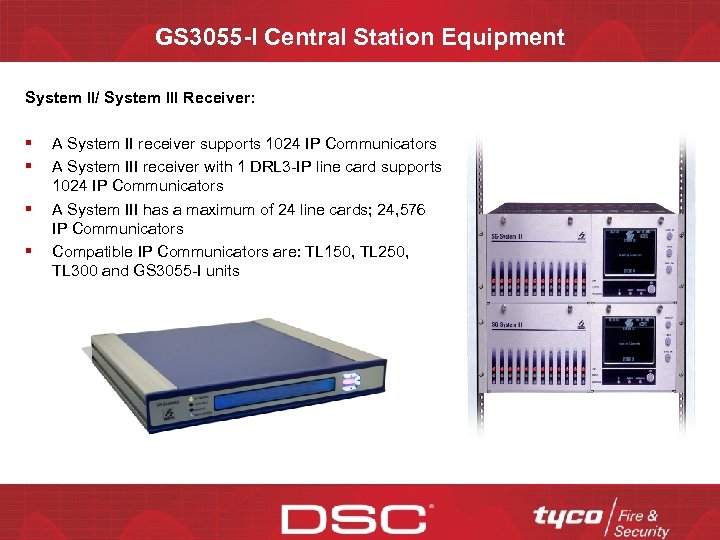 GS 3055 -I Central Station Equipment System II/ System III Receiver: § § A
