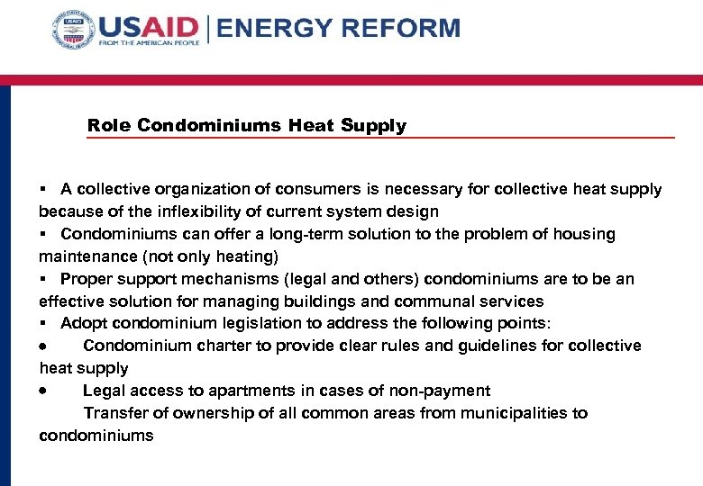 Role Condominiums Heat Supply § A collective organization of consumers is necessary for collective