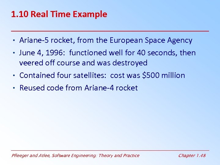 1. 10 Real Time Example • Ariane-5 rocket, from the European Space Agency •