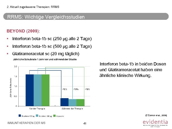 2. Aktuell zugelassene Therapien: RRMS: Wichtige Vergleichsstudien BEYOND (2009): • Interferon beta-1 b sc
