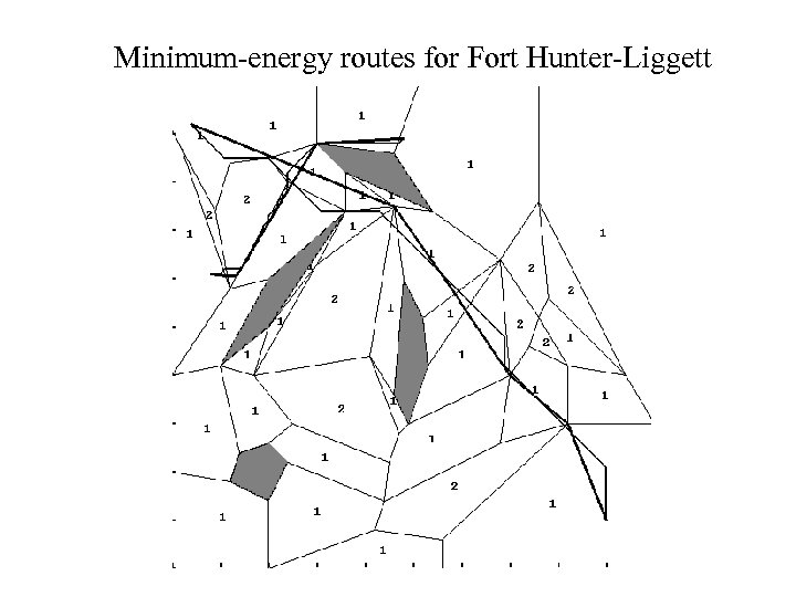 Minimum-energy routes for Fort Hunter-Liggett 